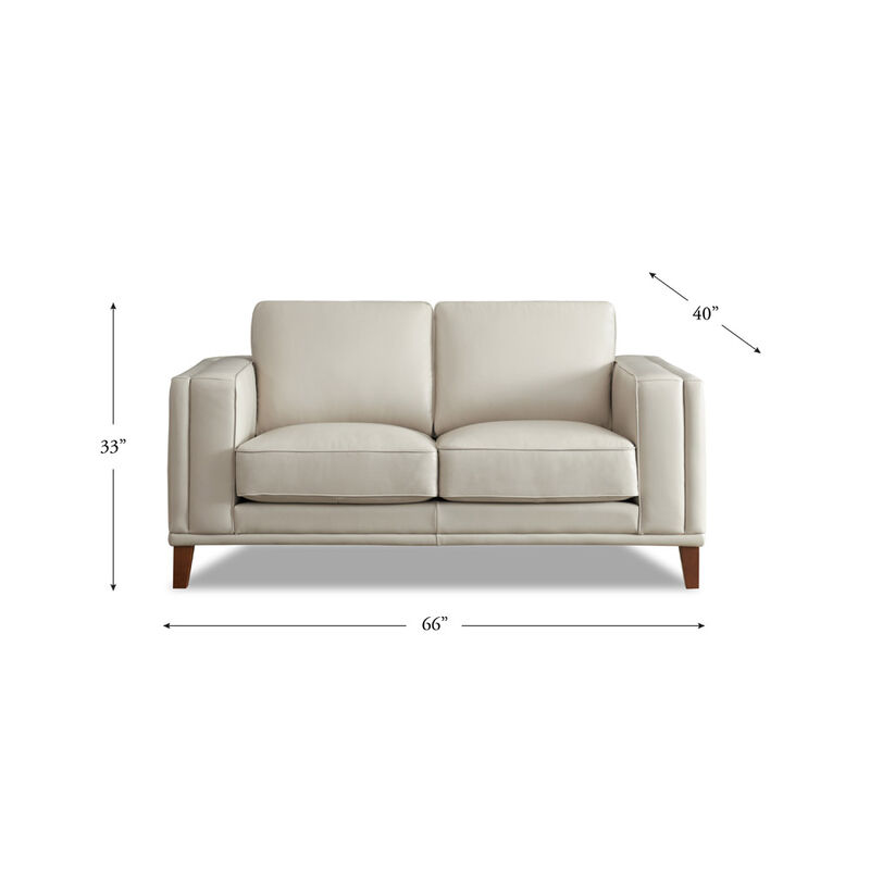 Lyon Top Grain Leather Loveseat