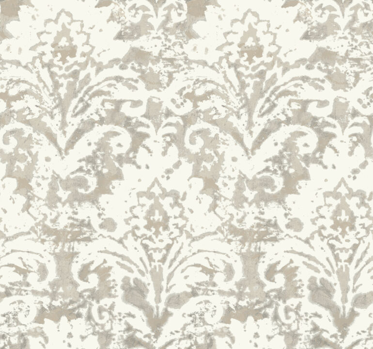 Velvet Crush Damask Soft Neutral & Pearl Wallpaper