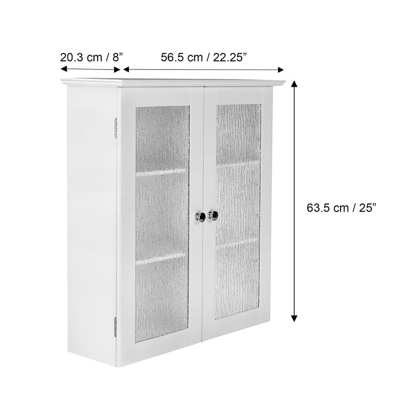 Teamson Home Connor Removable Wall Cabinet with 2 Glass Doors