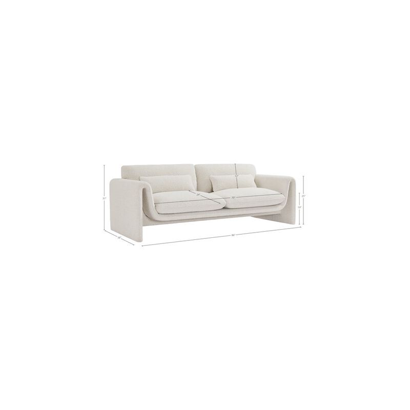 Meridian Furniture Stylus Cream Boucle Fabric Sofa