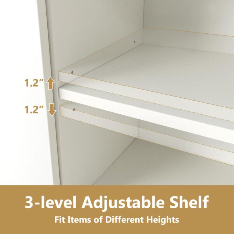 Hivvago Modern Buffet Sideboard with 2 Pull-out Drawers and Adjustable Shelf for Kitchen