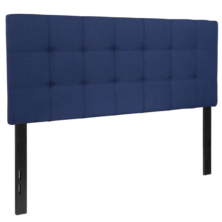 Flash Furniture Tufted Upholstered Full Size Headboard in Navy Fabric