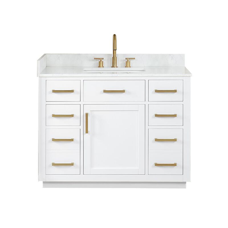 Altair 42 Single Bathroom Vanity in White without Mirror