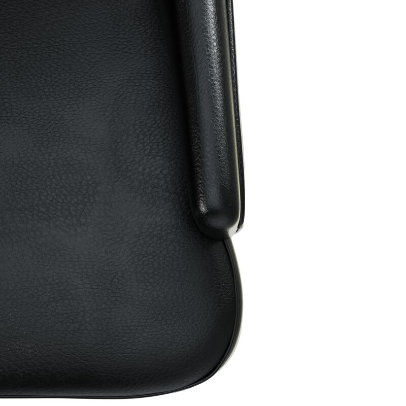 LeisureMod Dining Chair Upholstered in Leather Velvet with Diamond-Tufted High Back and Stained Rubberwood Legs for Modern Home and Kitchen Spruce Collection Set of 4