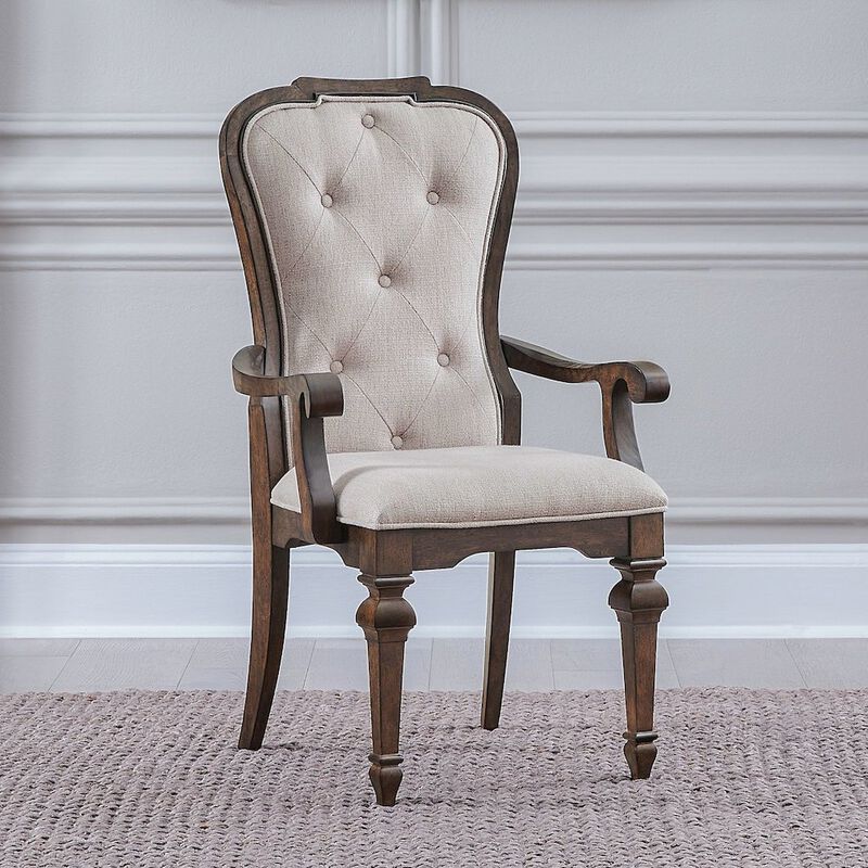 Liberty Furniture Providence Park Uph Arm Chair for Dining Room - Set of 2 - Chateau Brown image number 8