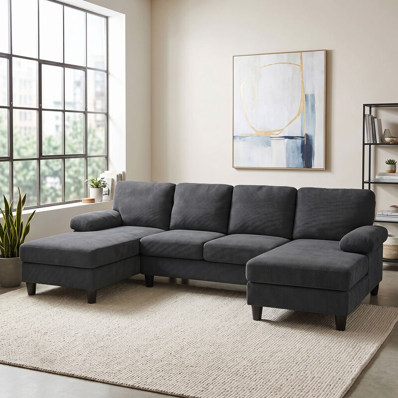 Kunfip upholstery U-Shaped Sofa image number 2