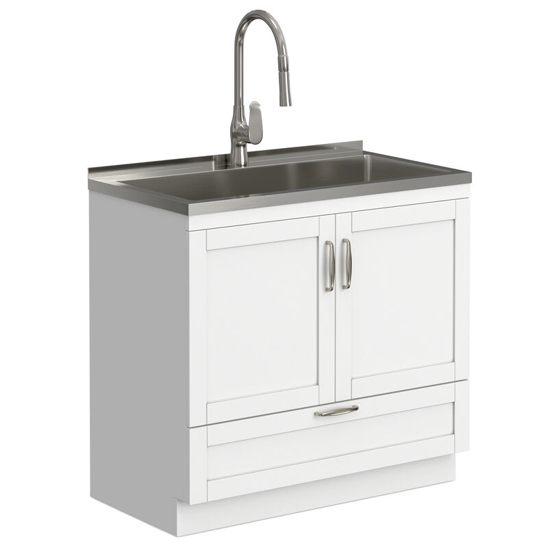 Reed All-In-One 36-inch Laundry Utility Sink and Cabinet