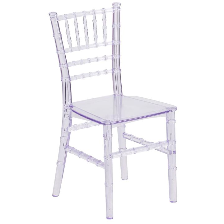 Flash Furniture Child抯 Transparent Crystal Resin Party and Event Chiavari Chair for Commercial & Residential Use