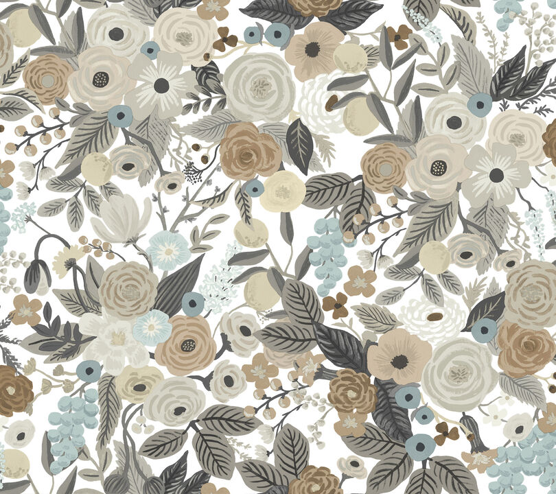 Garden Party Off White & Brown Peel & Stick Wallpaper