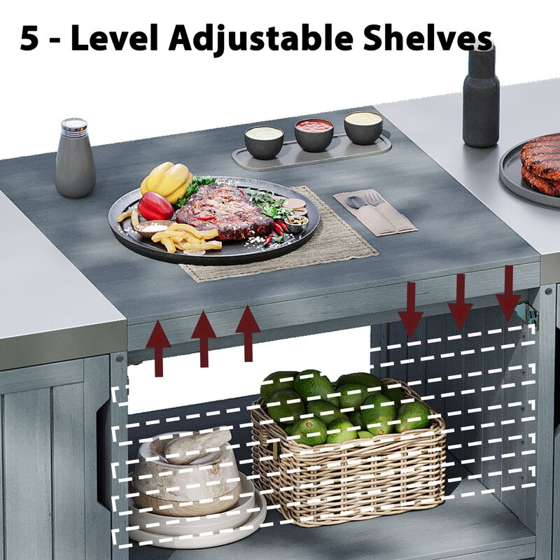 Merax Outdoor Kitchen Island for Big Green Egg Grills