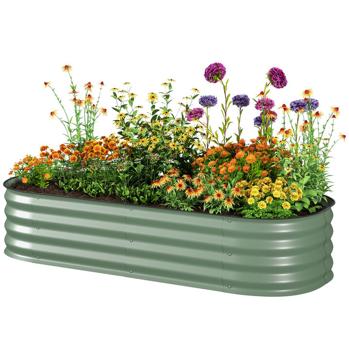 Hivvago Outdoor Raised Metal Planter 4.9'x2'x1' for Easy Gardening