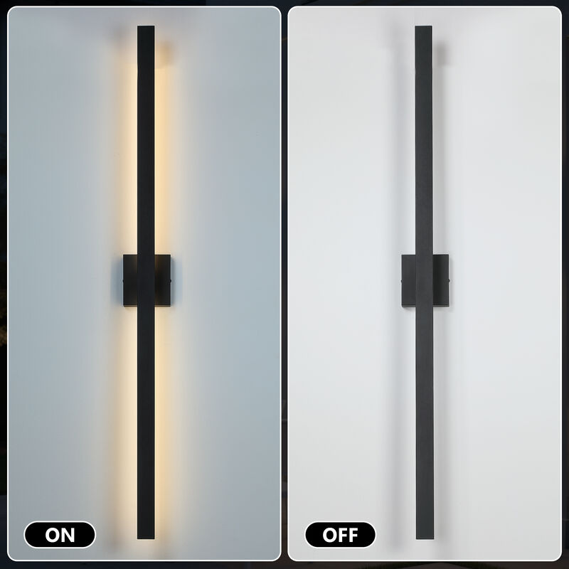 2-Pack 46.85" Modern Sand Black LED Outdoor Wall Lights image number 4