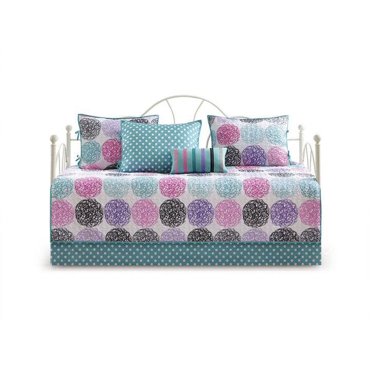 Gracie Mills Leland 6-Piece Vibrant Reversible Daybed Bedding Set