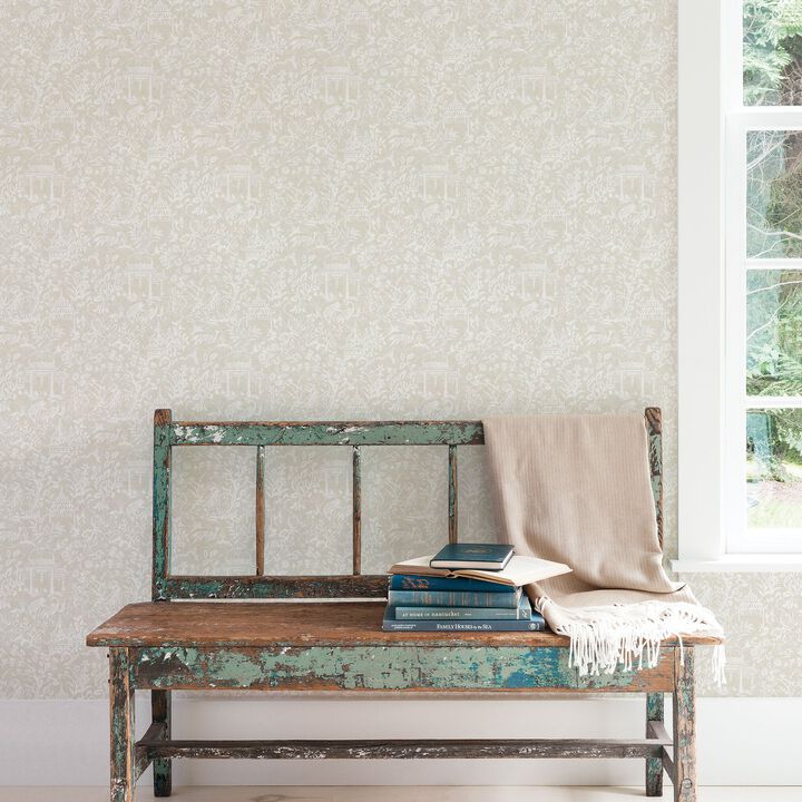 Secret Garden Garden Toile Beige Wallpaper G78512