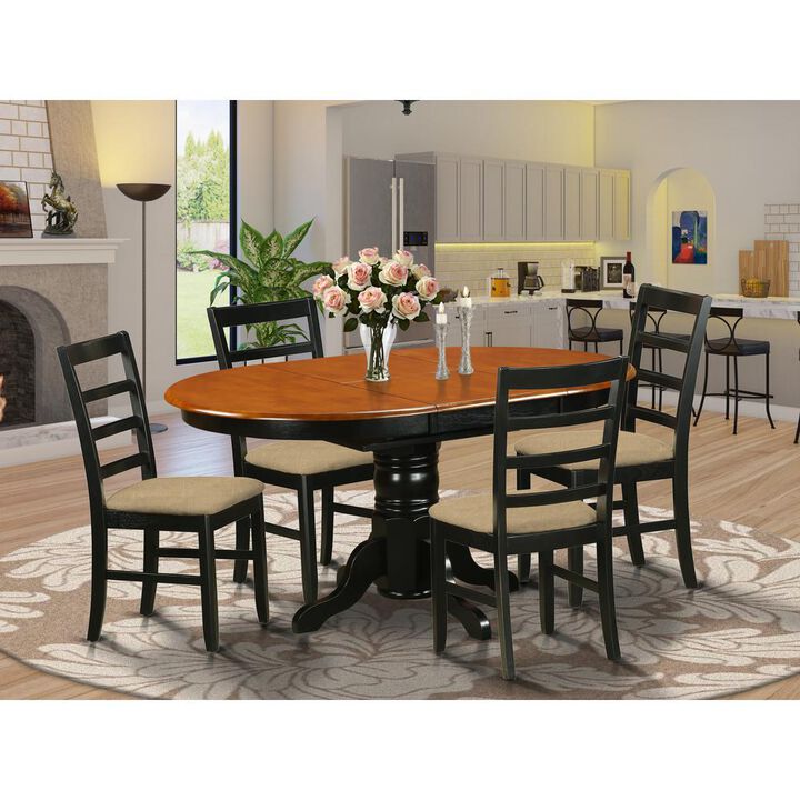 Dining set - 5 Pcs with 4 Wooden Chairs