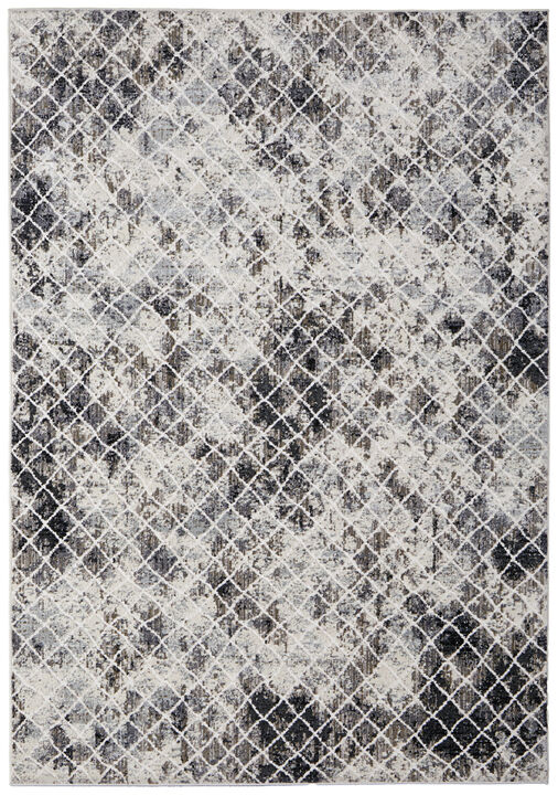 HomeRoots Geometric Distressed Area Rug