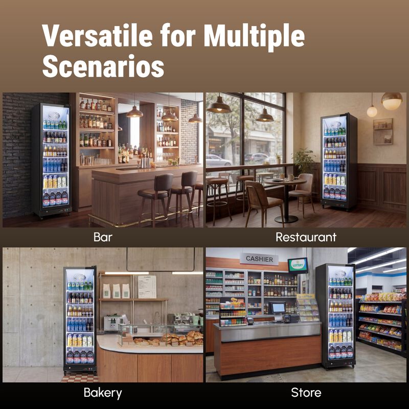 Commercial Display Beverage Refrigerator,12.36 CuFt, LED Lighting& Adjustable Shelves image number 6