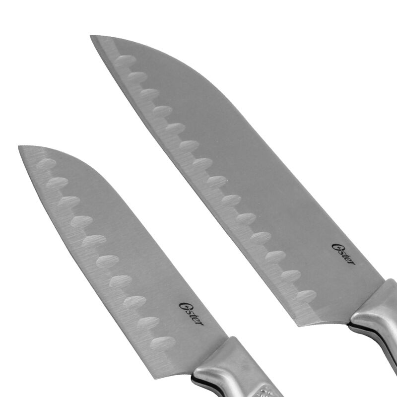 Oster Edgefield 2 Piece Stainless Steel Santoku Knife Set