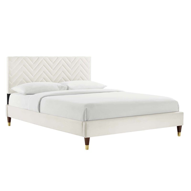 Modway - Leah Chevron Tufted Performance Velvet Full Platform Bed image number 0