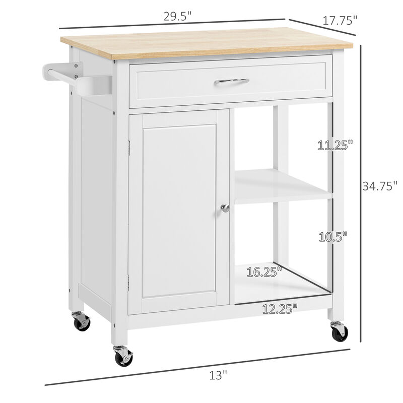 Hivvago Rolling Kitchen Island with Drawer and Countertop image number 2