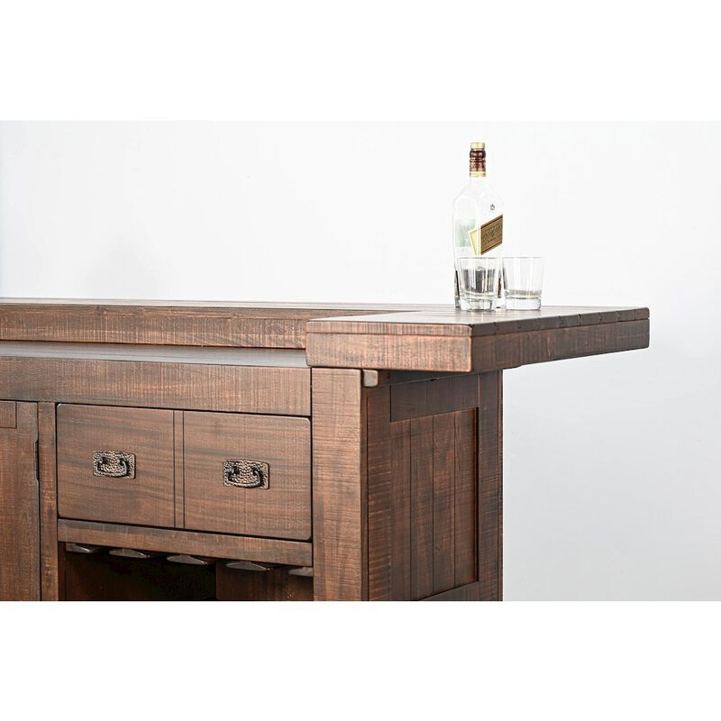 Sunny Designs 80" Traditional Wood Home Bar with Stools image number 3