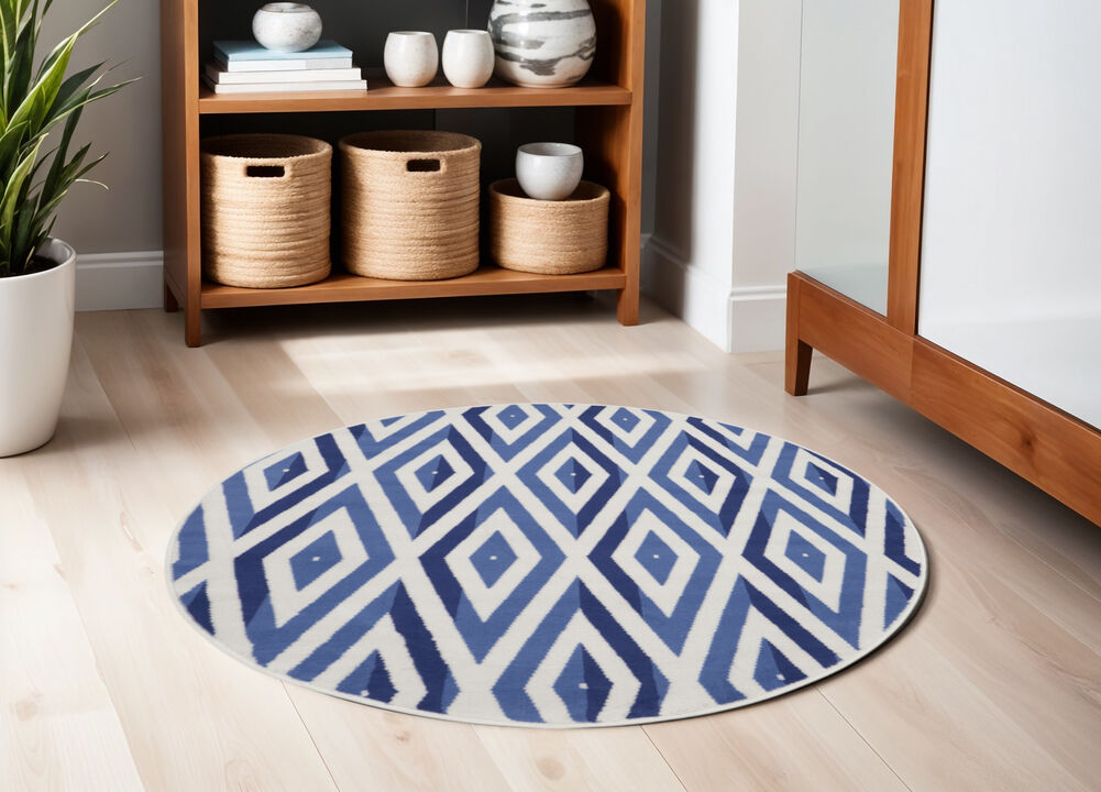 HomeRoots Geometric Round Rug