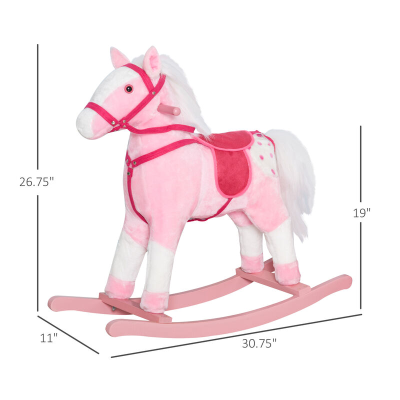 BreeBe Kids Plush Rocking Horse with Realistic Sounds image number 2