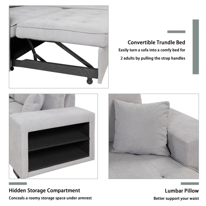 Torwuf Reversible Sleeper Sectional Sofa image number 8