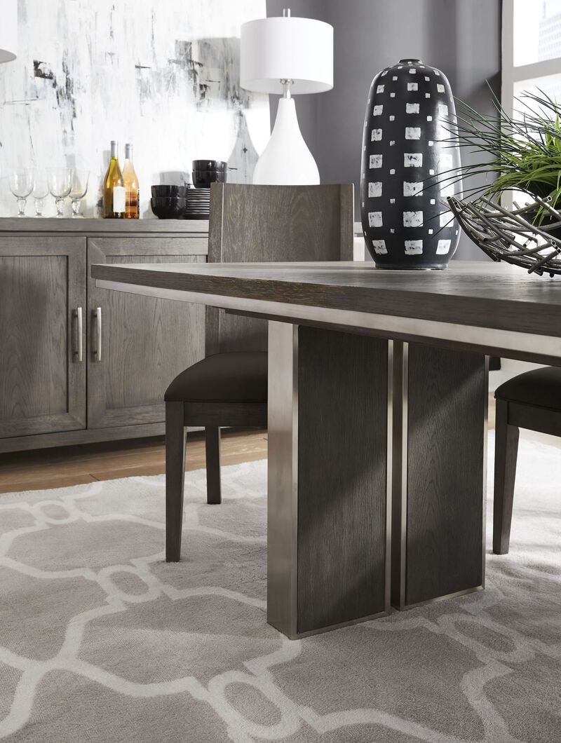 Plata Extension Dining Table in Thunder Grey