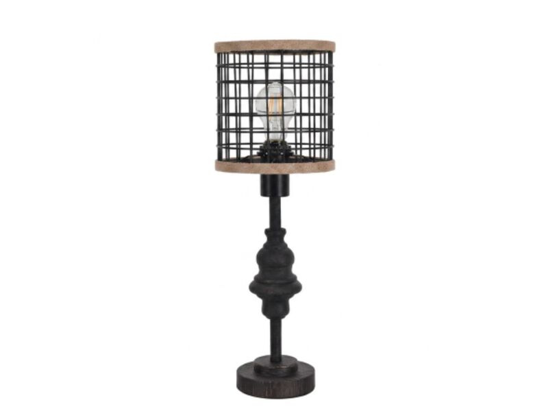 Industrial Metal Table Lamp with Mesh Shade Farmhouse Bedside Lamp 20 Inch image number 0