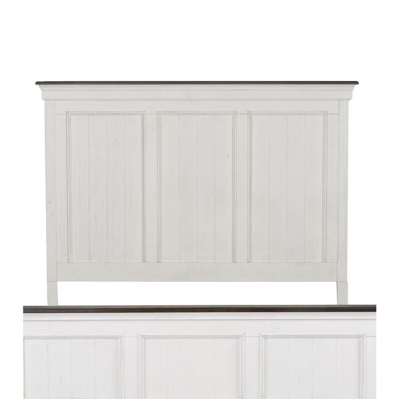 Liberty Furniture Allyson Park Queen Panel Headboard in Wirebrushed White w/ Charcoal Top image number 0