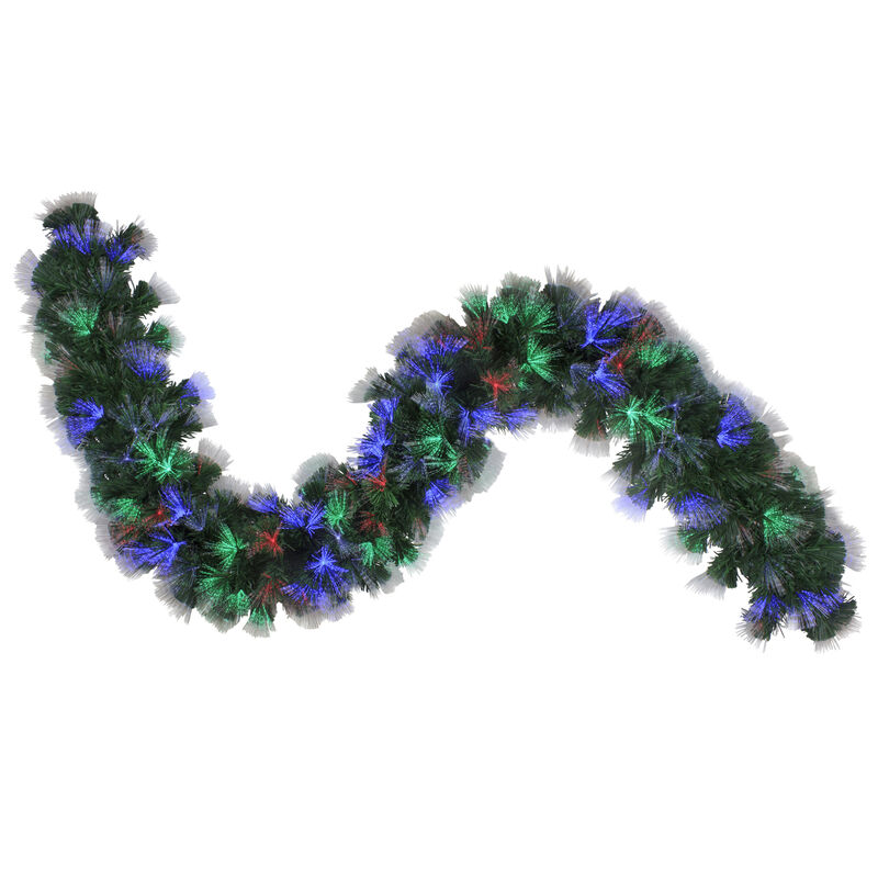 9'  Multi-Function Color Changing Fiber Optic Artificial Pine Christmas Garland image number 0