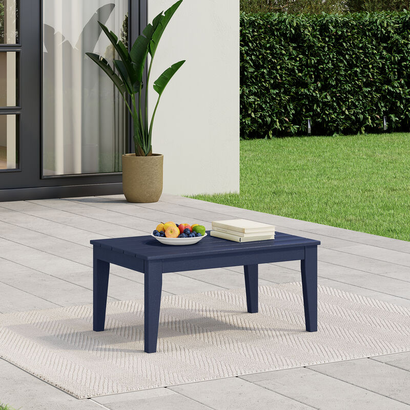 WestinTrends Low Outdoor HDPE Patio Rectangle Coffee Table