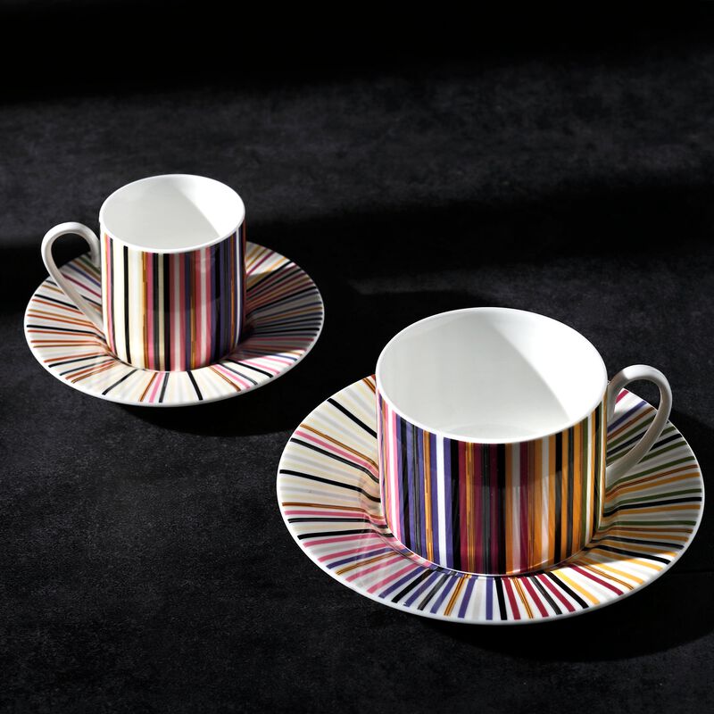 Tea Cup & Saucer STRIPES JENKINS 156 Set of 2, cup diam. 3.35", H 2.36", saucer diam. 6.1" image number 2