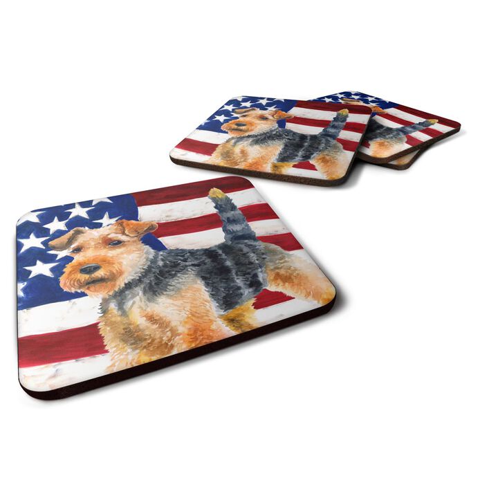 Caroline's Treasures Welsh Terrier Patriotic Decorative coasters, Multicolor