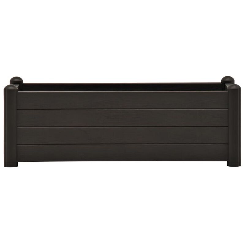 Outdoor Raised Flower Bed with Drainage, 39 Inch Gray Polypropylene image number 2