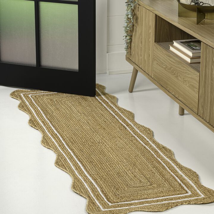 Seaside Cottage Scallop Edge Jute Area Rug