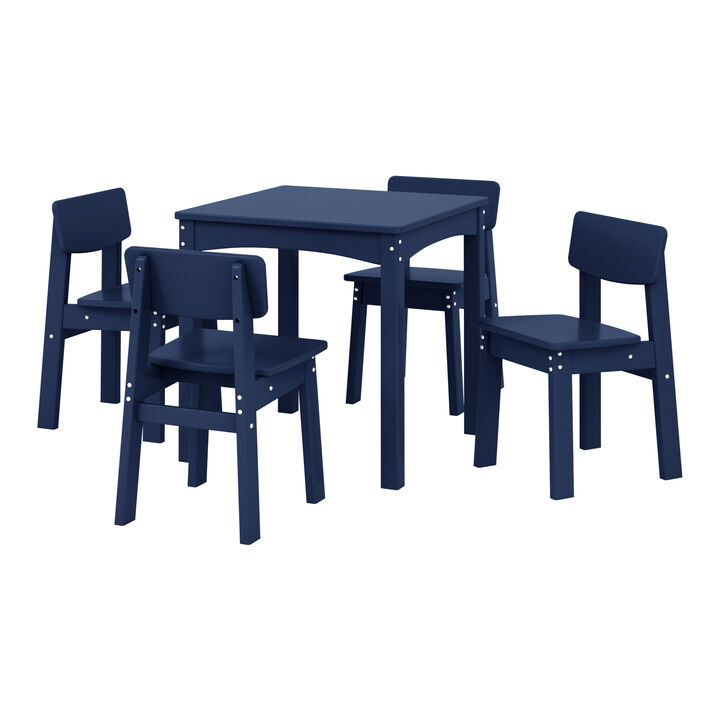 WestinTrends Kids 5-Piece Modern HDPE Dining Table and Chairs Set