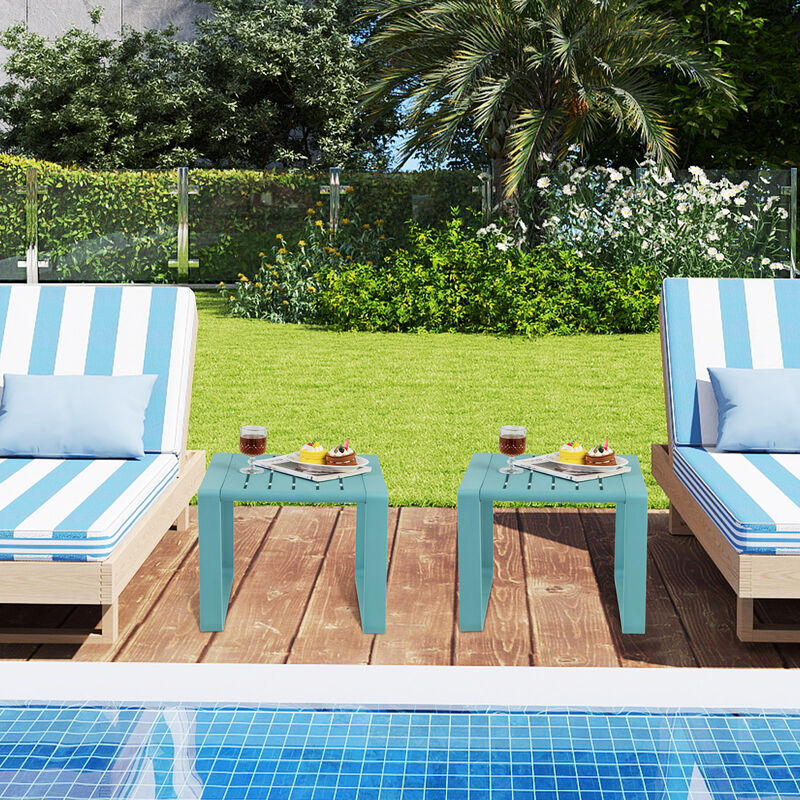 Set of 2 Outdoor Side Tables &ndash; Classic Adirondack Style, All-Weather Build