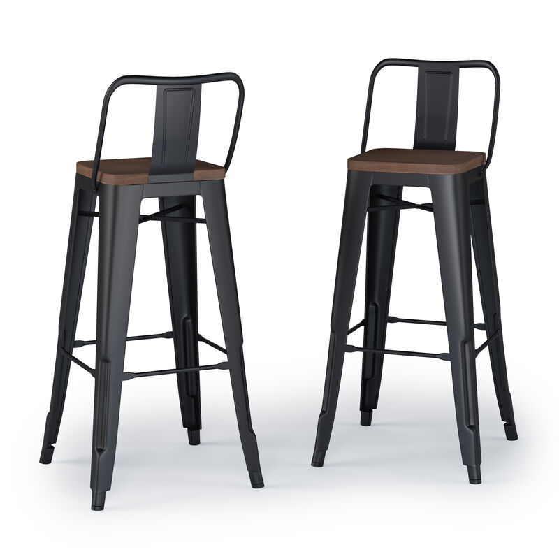 Rayne 30 inch Metal / Wood Bar Stool (Set of 2)