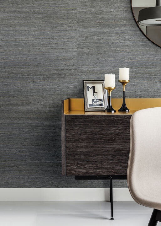Shandong Slate Grasscloth Wallpaper