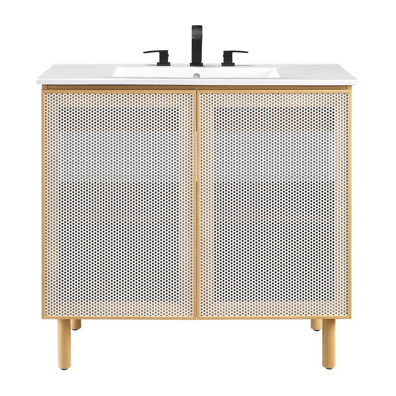 Modway Calla 36 Perforated Metal Bathroom Vanity