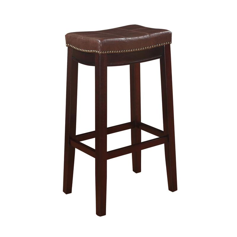 Linon Classic Bar Stool with Faux Leather Padded Seat image number 0
