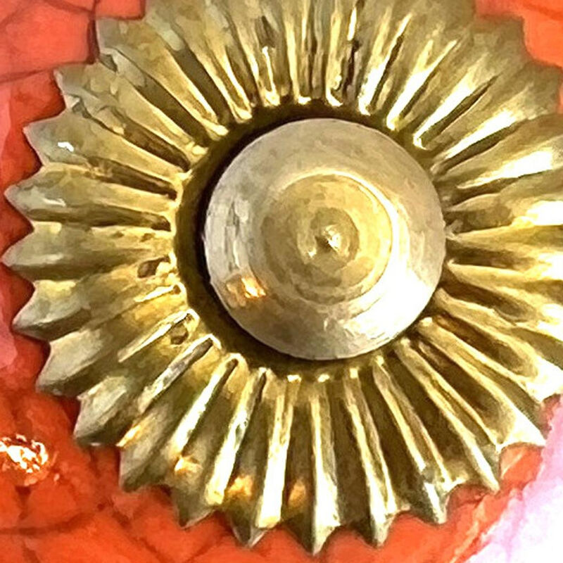 HomeRoots Set of Six Coral And Gold Ceramic Drawer Pull Knobs image number 5