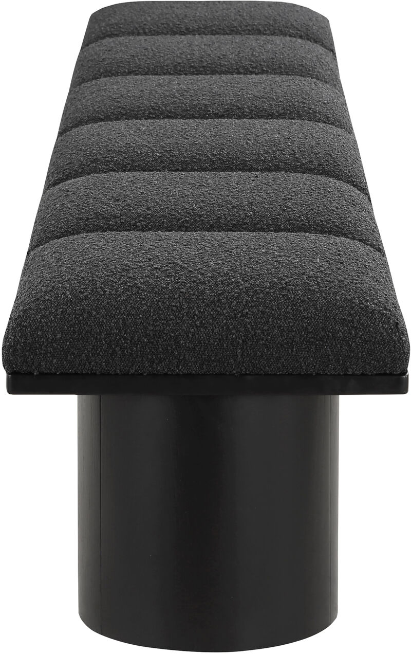 Meridian Furniture Pavilion Black Boucle Fabric Bench