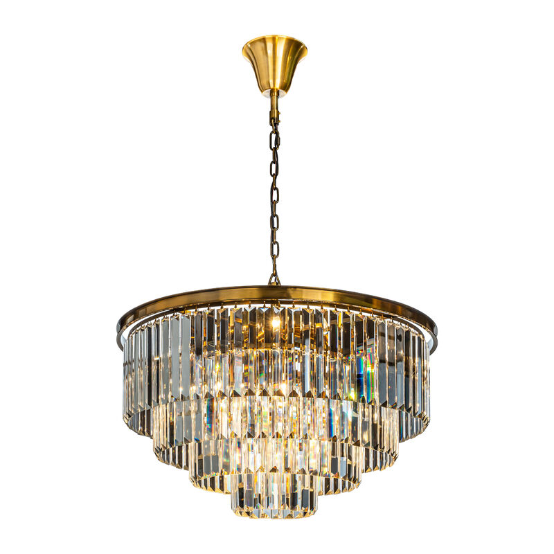 Modern 4-Tier Round Crystal Fringe Chandelier image number 0