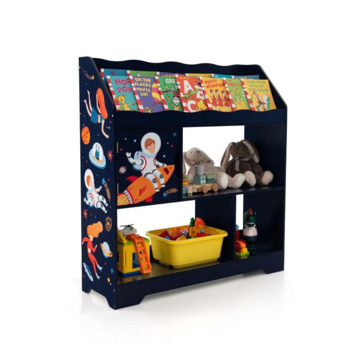 Hivvago Kids Toy Storage Organizer with Book Shelf and Storage Cabinet