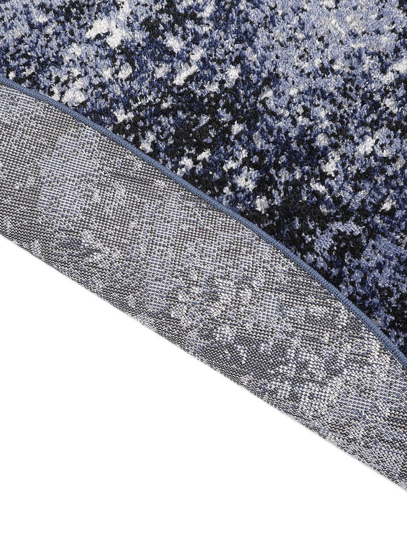 Passion PSN10 Light Blue/Black 4' x Round Rug image number 1