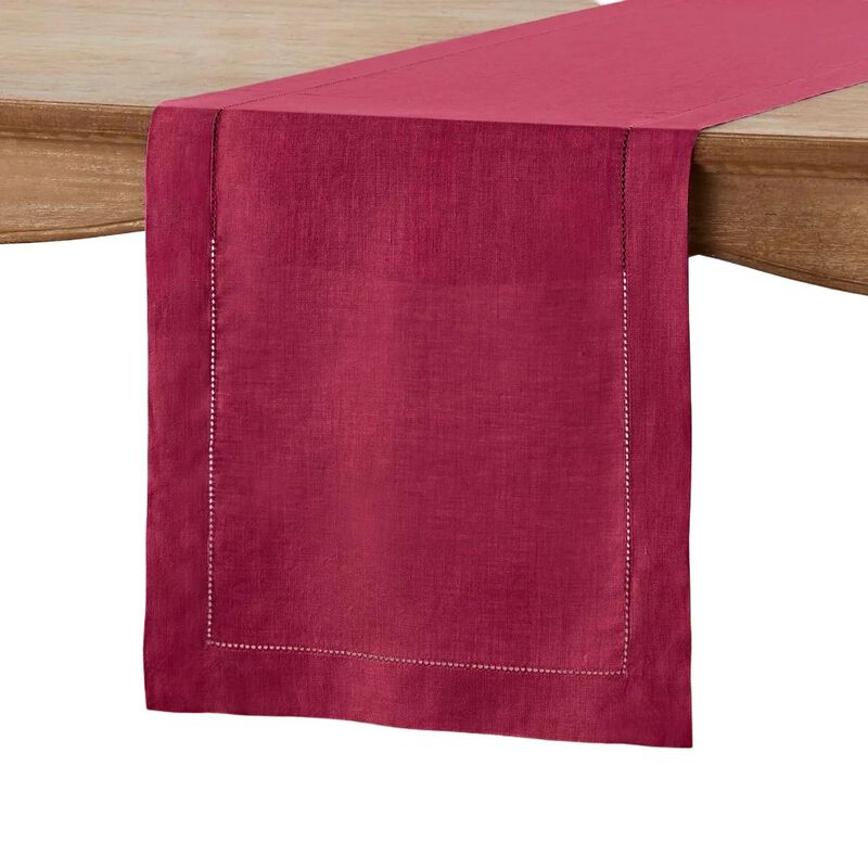 Linen Table Runner - Classic Hemstitch