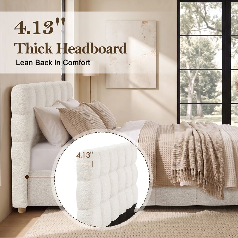 Kler Queen Bed Frame with Upholstered Headboard image number 2